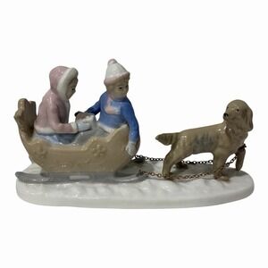 Meico The Paul Sebastian Collection Fine Porcelain Figurine 'Sleigh Ride' 1996